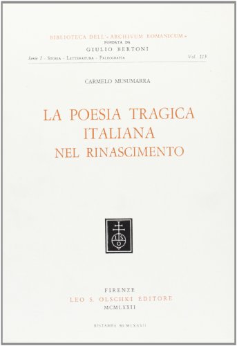 La poesia tragica italiana nel Rinascimento