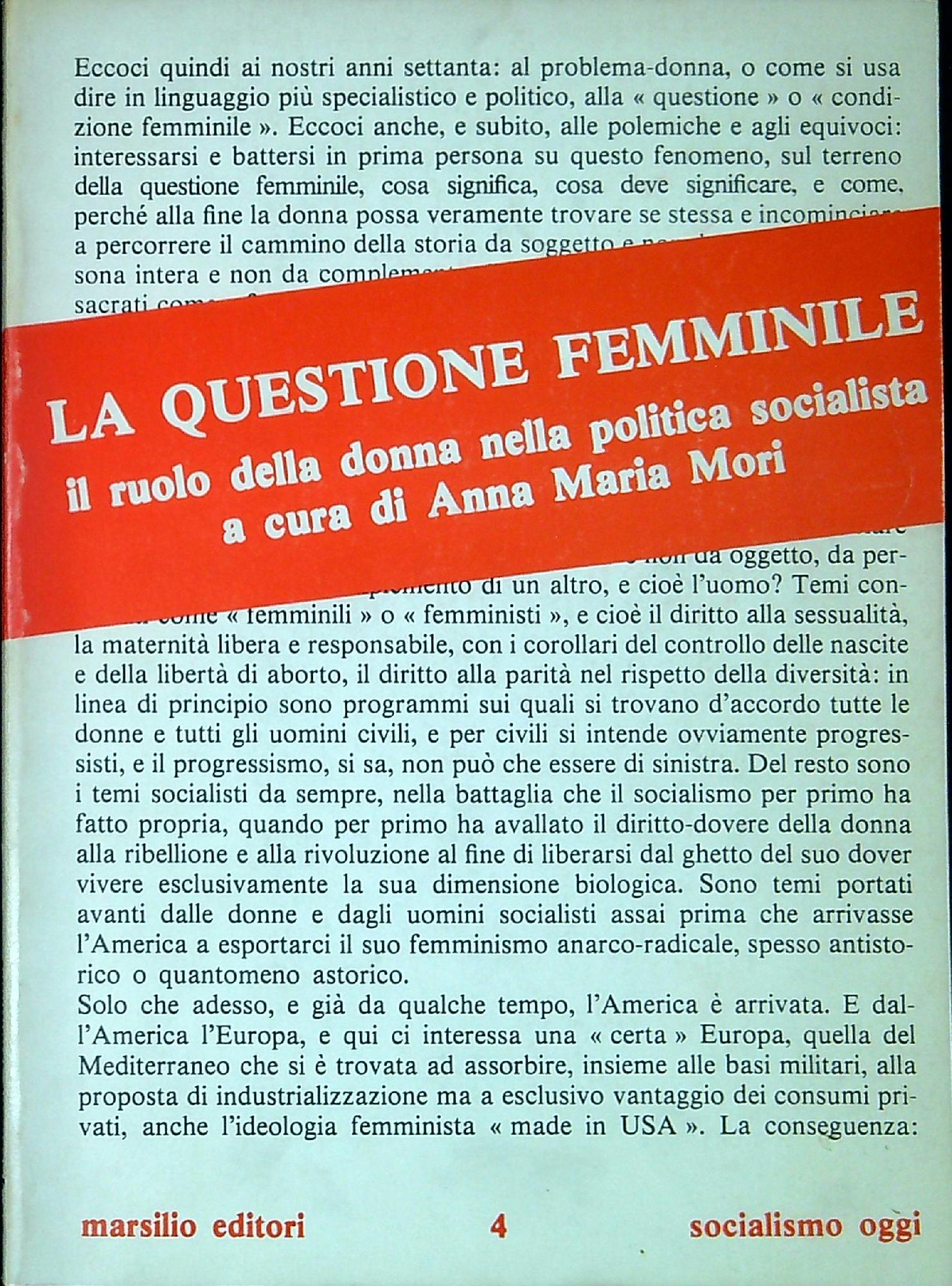 La questione femminile : il ruolo della donna nella politica …