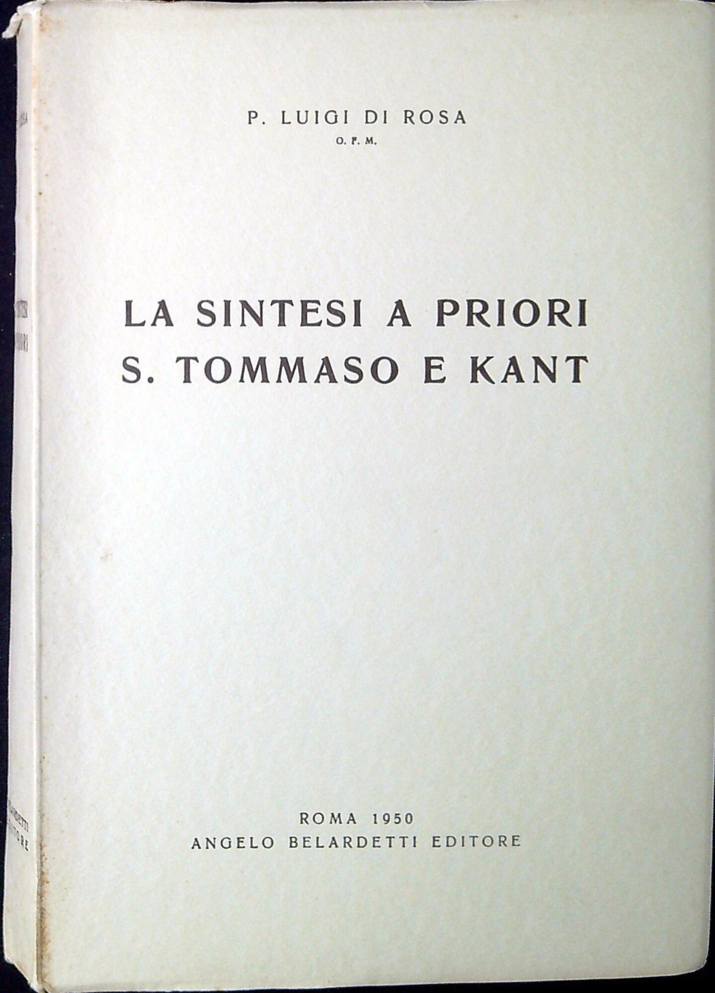 La sintesi a priori, S. Tommaso e Kant
