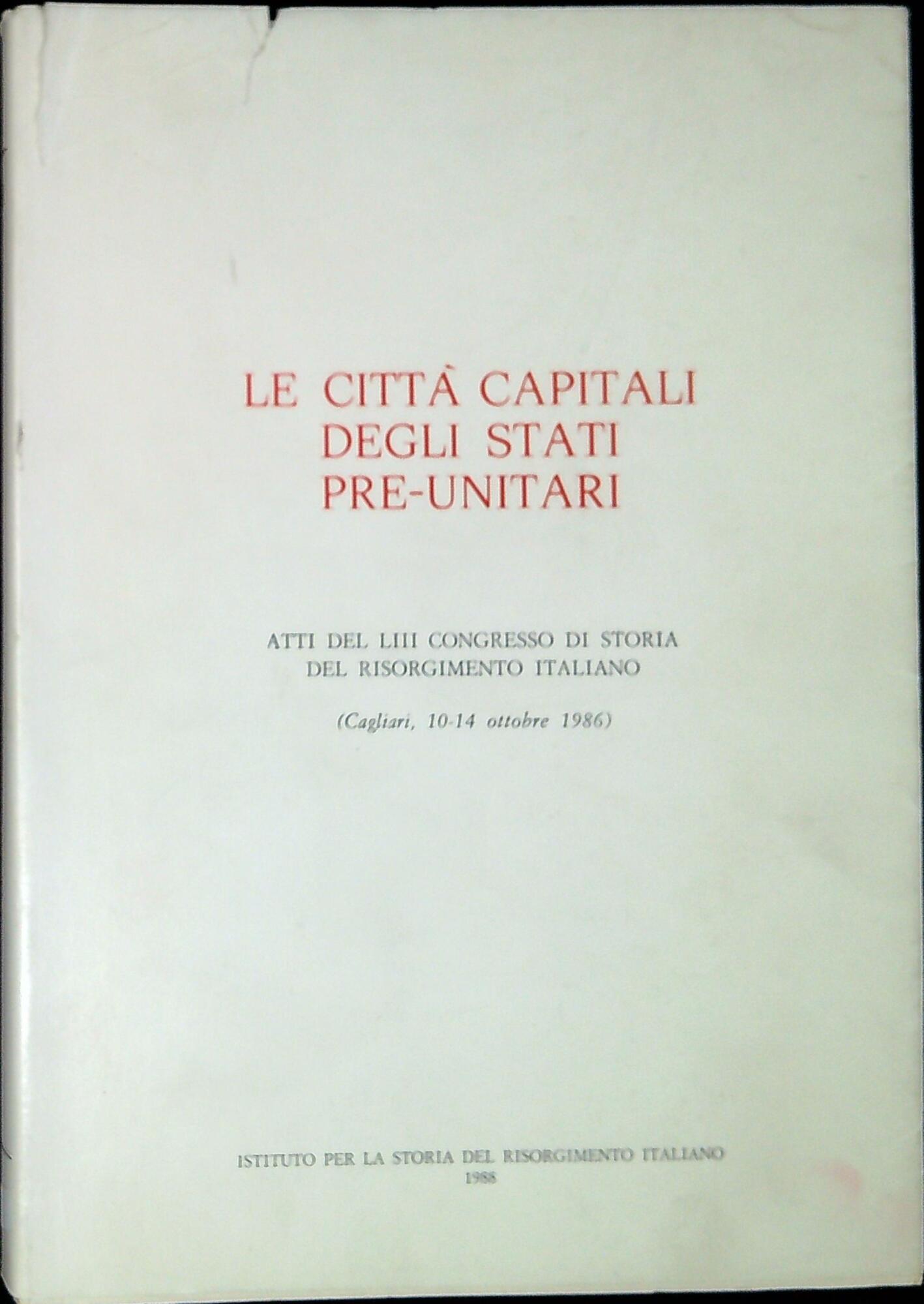 Le città capitali degli stati pre-unitari