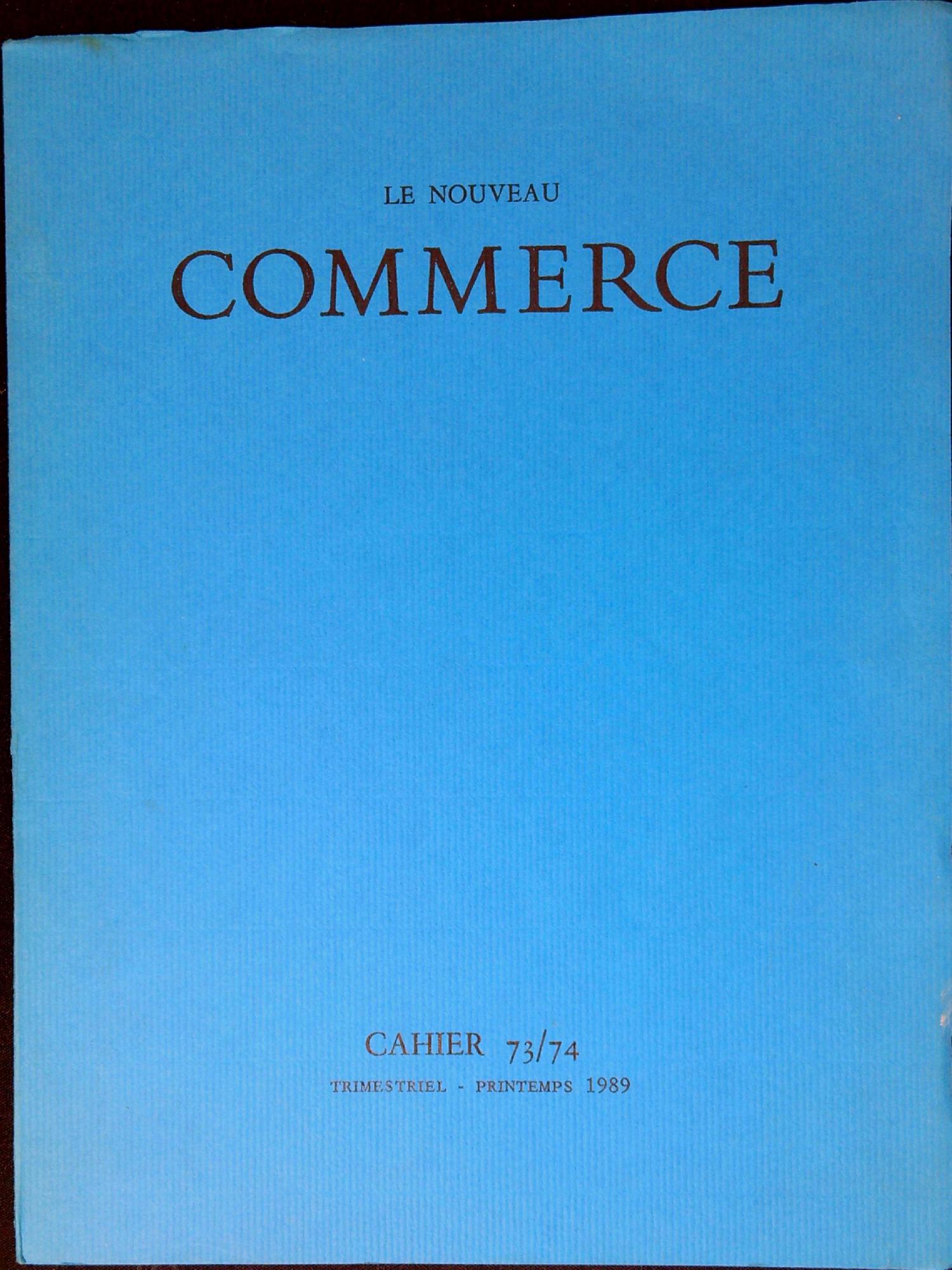 Le Nouveau Commerce Cahier 73/74