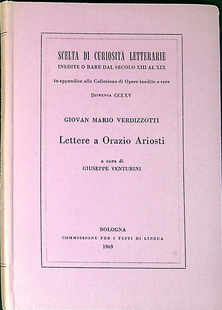 Lettere a Orazio Ariosti