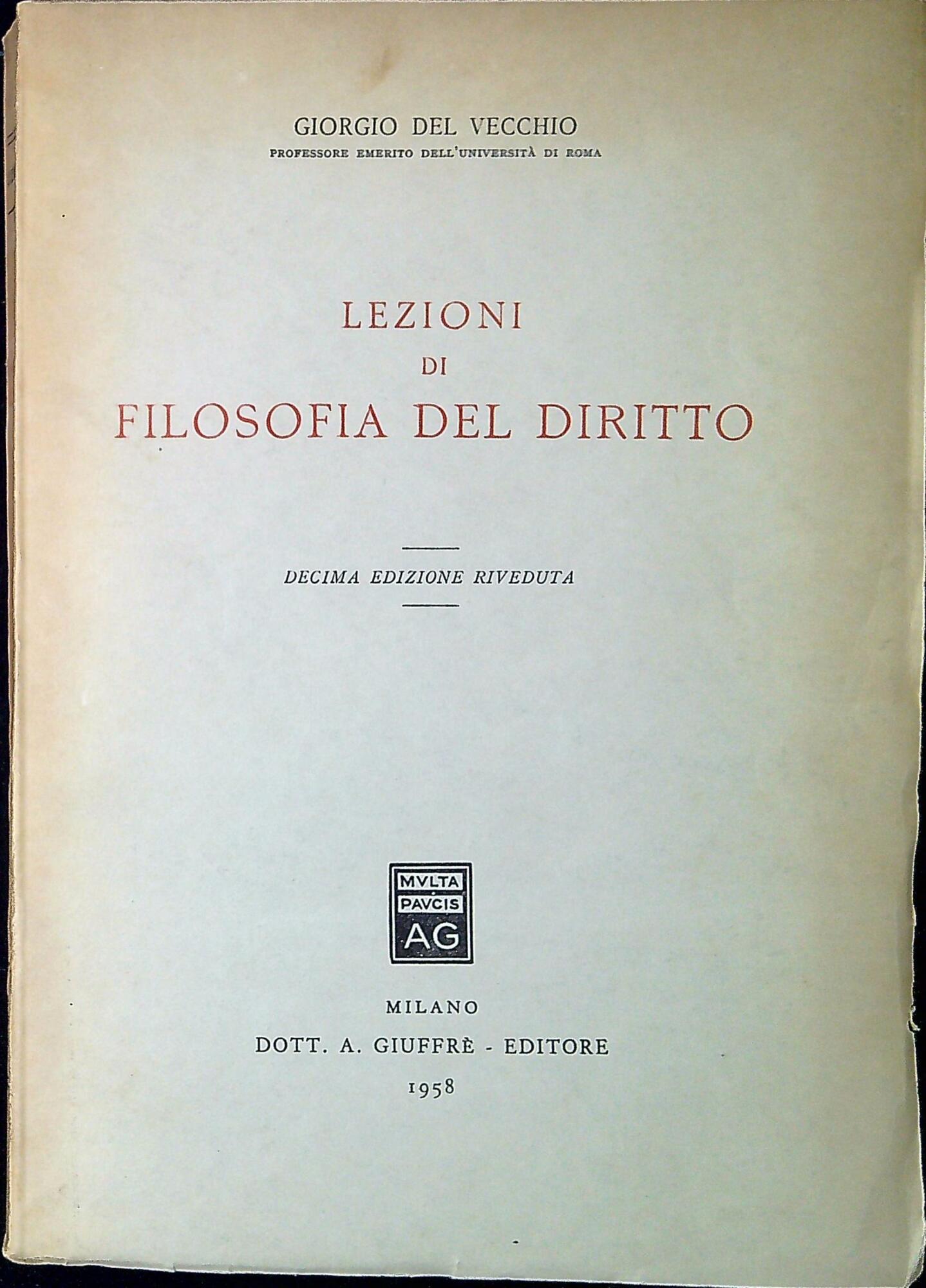 Lezioni di filosofia del diritto