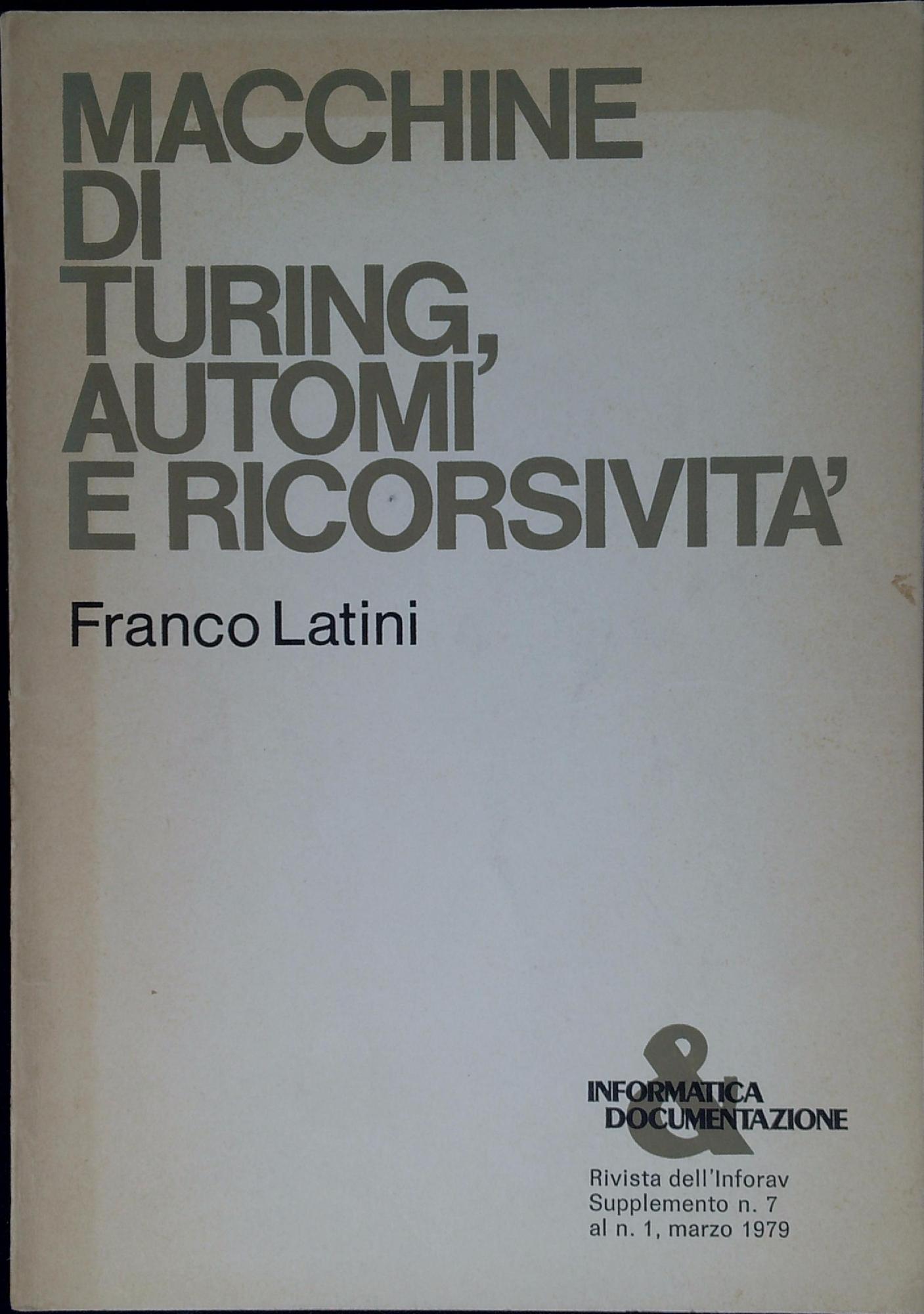 Macchine di Turing, automi e ricorsività