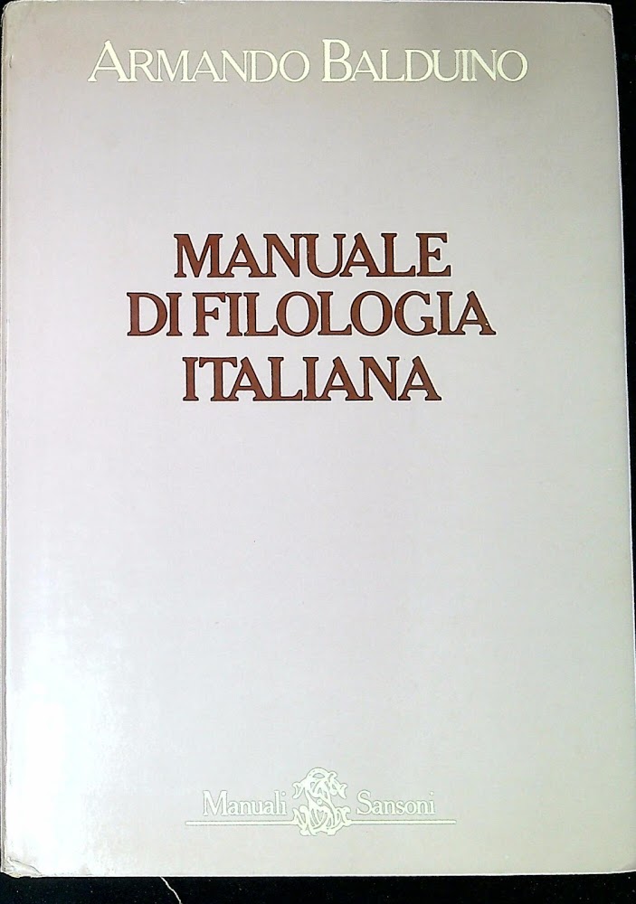 Manuale di filologia italiana