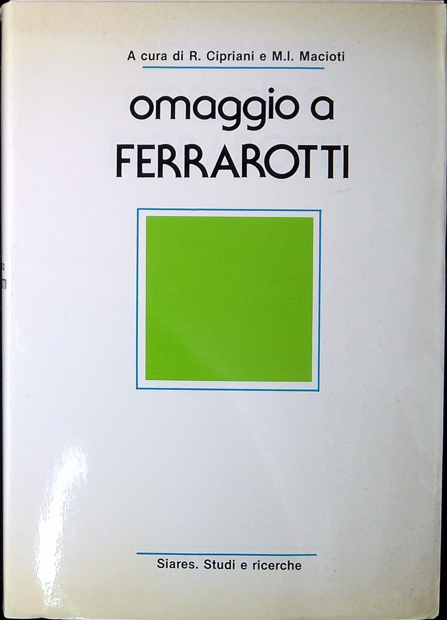 Omaggio a Franco Ferrarotti