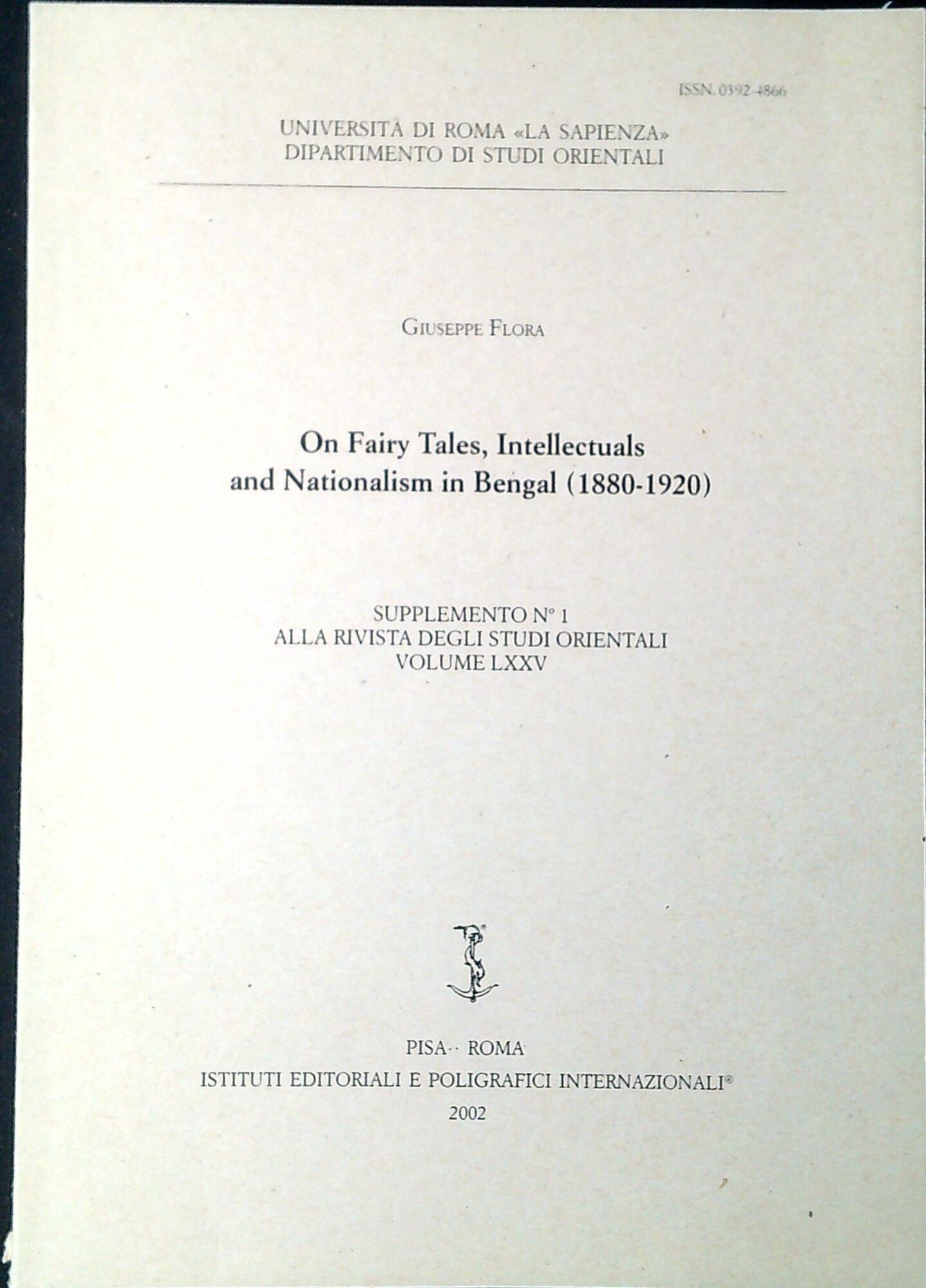On fairy tales, intellectuals and nationalism in Bengal (1880-1920)