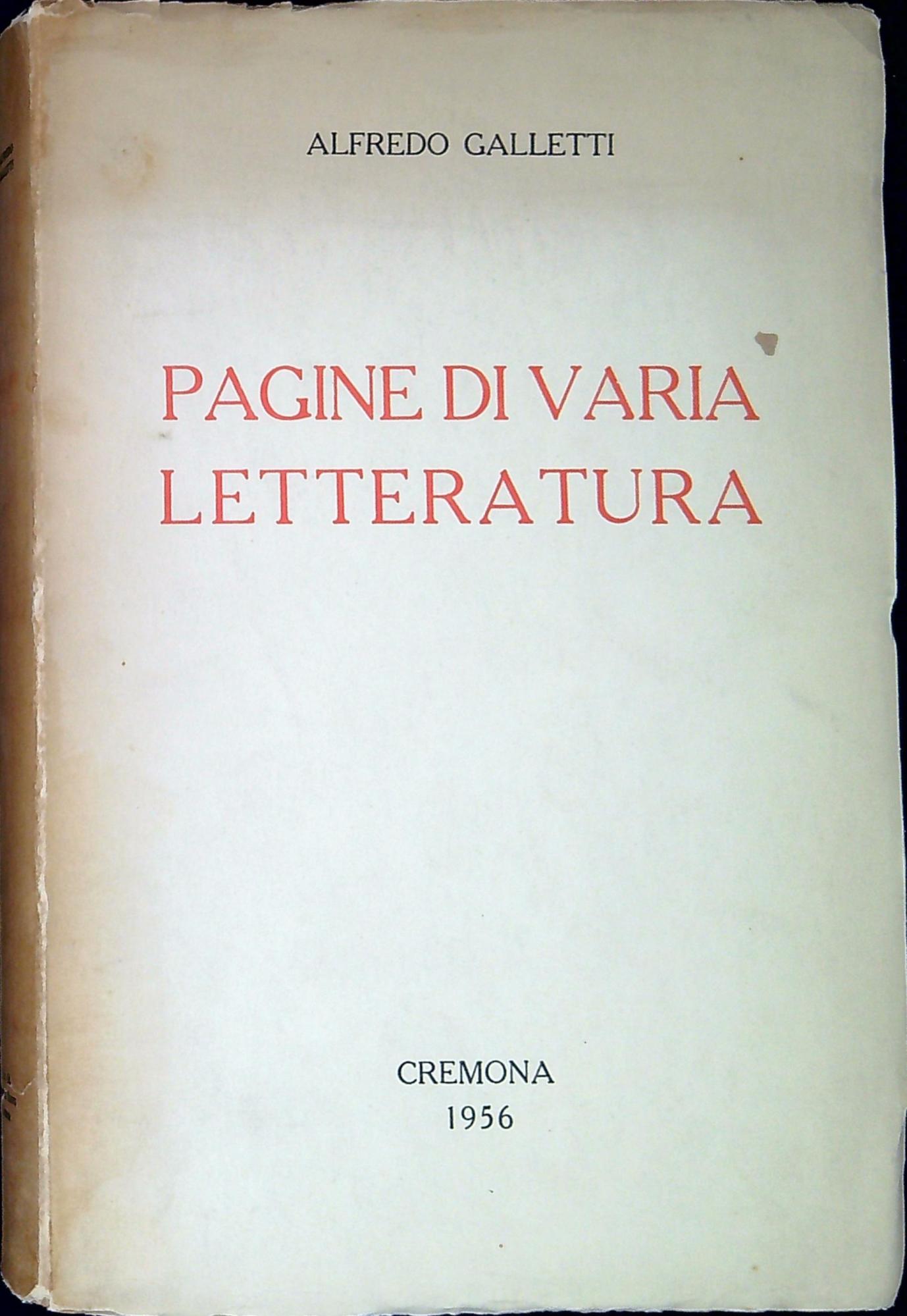 Pagine di varia letteratura