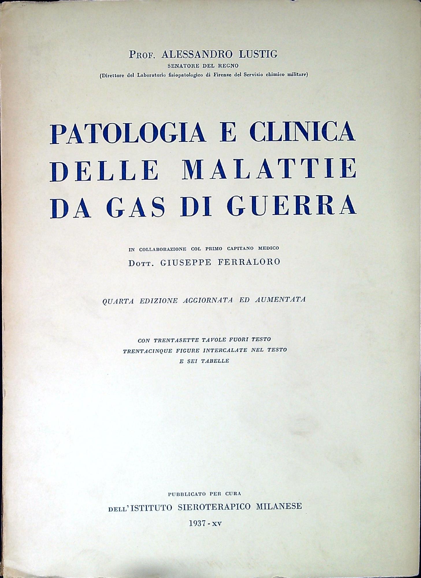Patologia e clinica delle malattie da gas di guerra