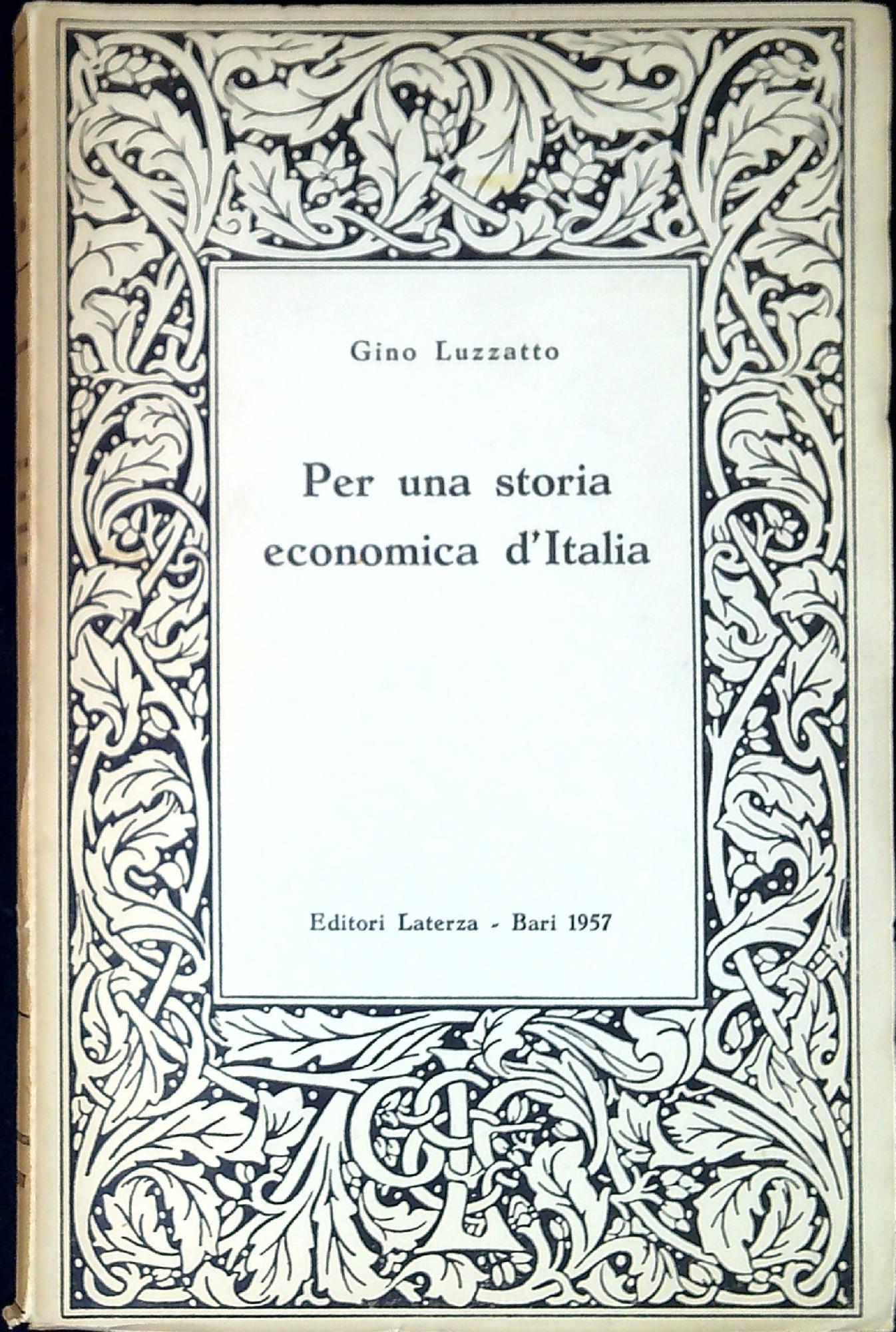 Per una storia economica d'Italia : progressi e lacune