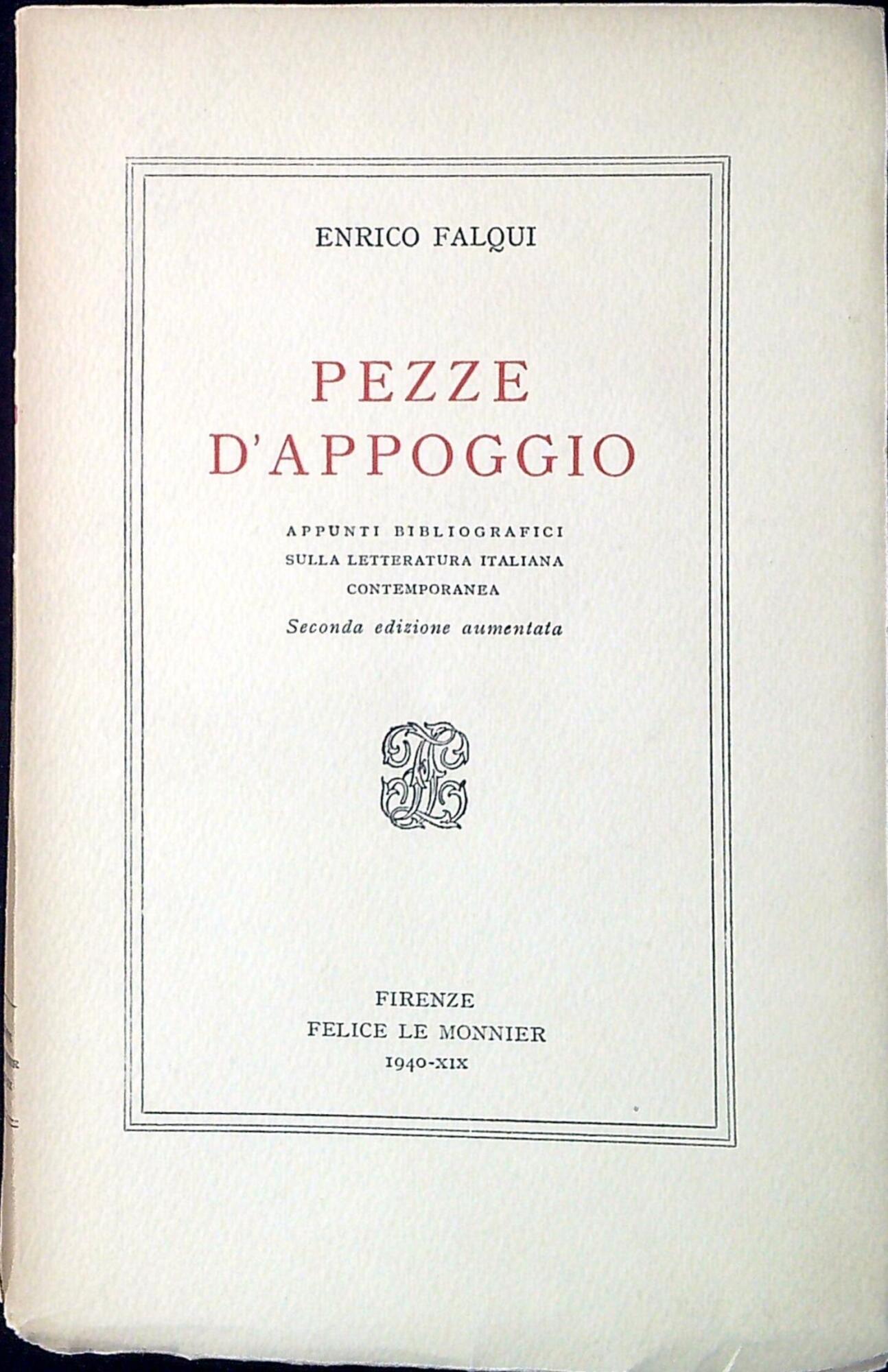 Pezze d'appoggio : appunti bibliografici sulla letteratura italiana contemporanea