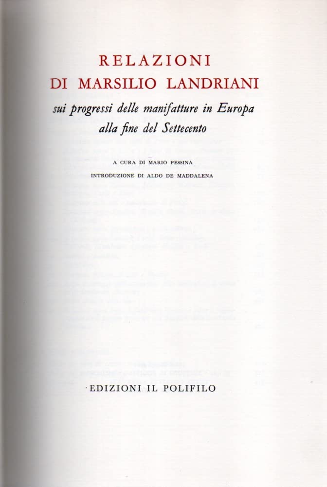 Relazioni sui progressi delle manifatture in Europa alla fine del …