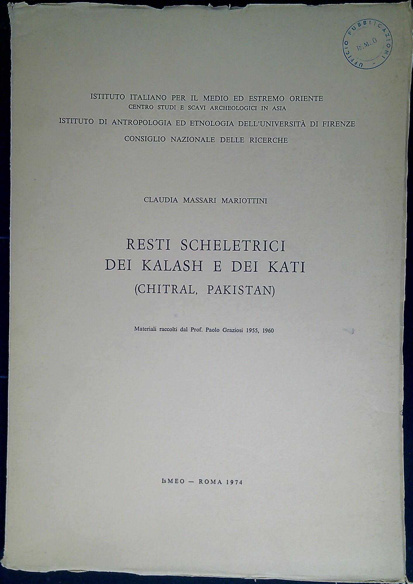 Resti scheletrici dei Kalash e dei Kati (Chitral, Pakistan) : …