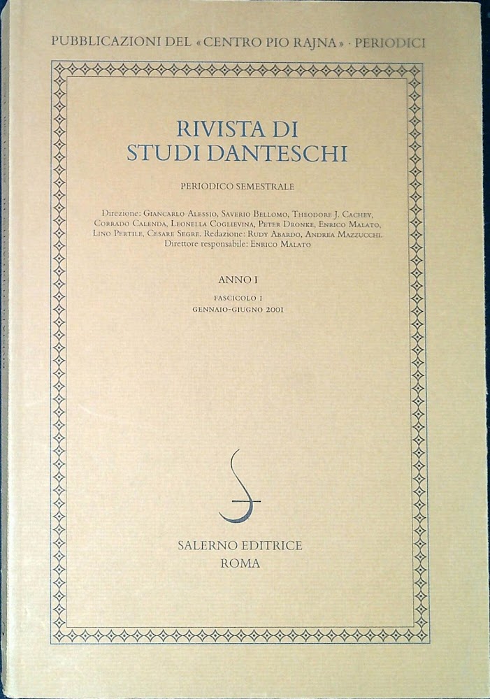 Rivista di studi danteschi. Anno I Fascicolo 1