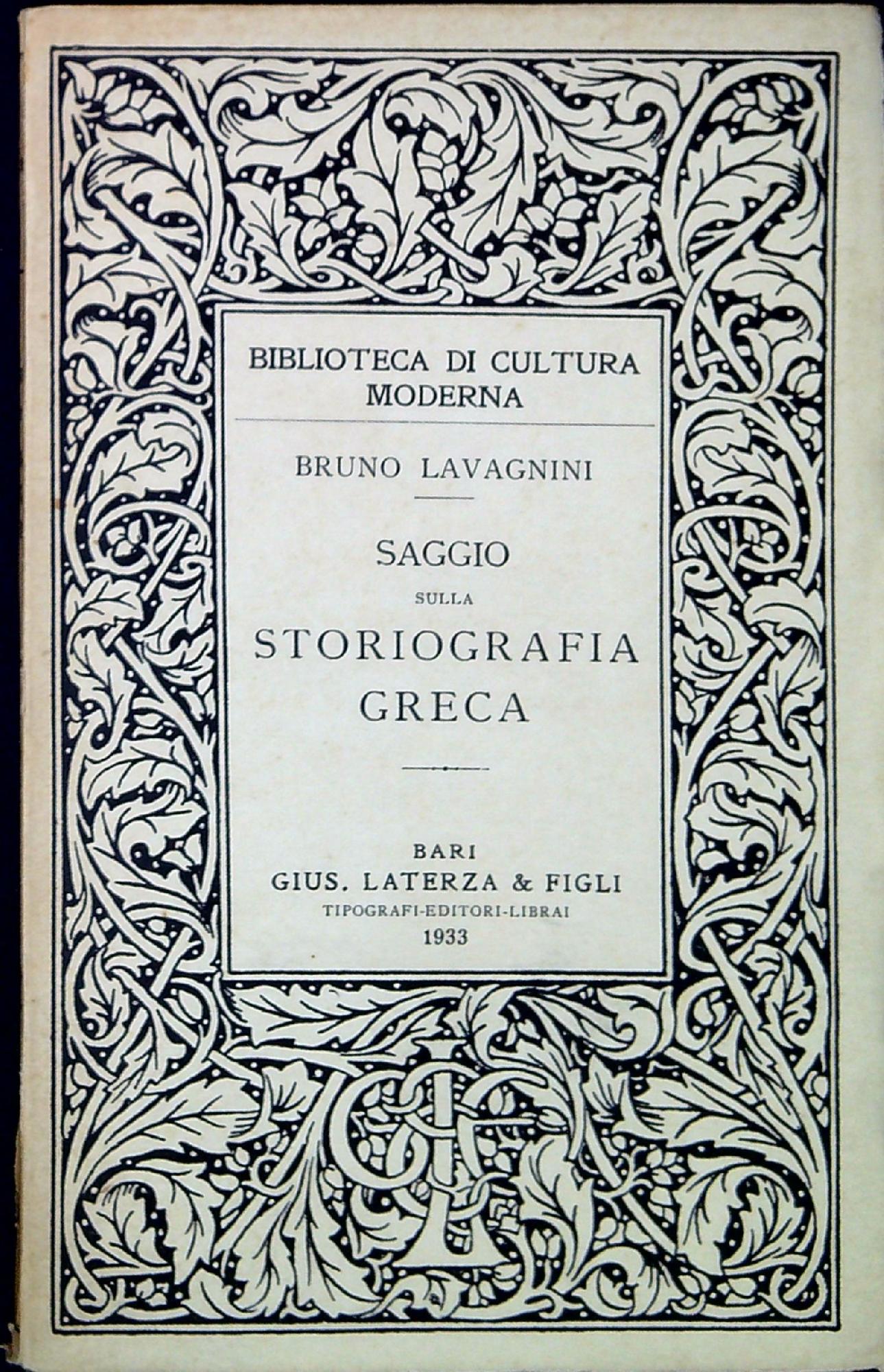 Saggio sulla storiografia greca