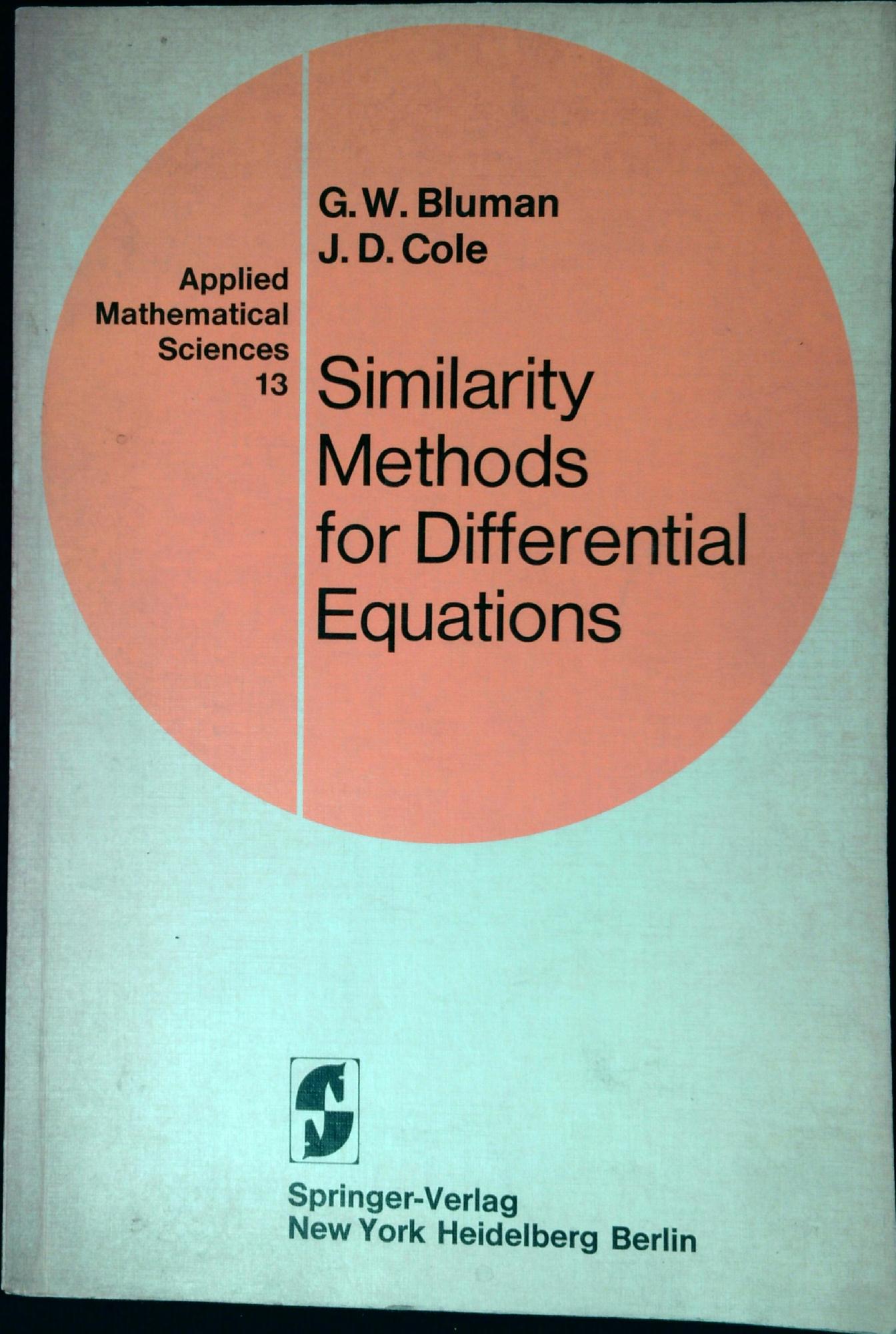 Similarity methods for differential equations