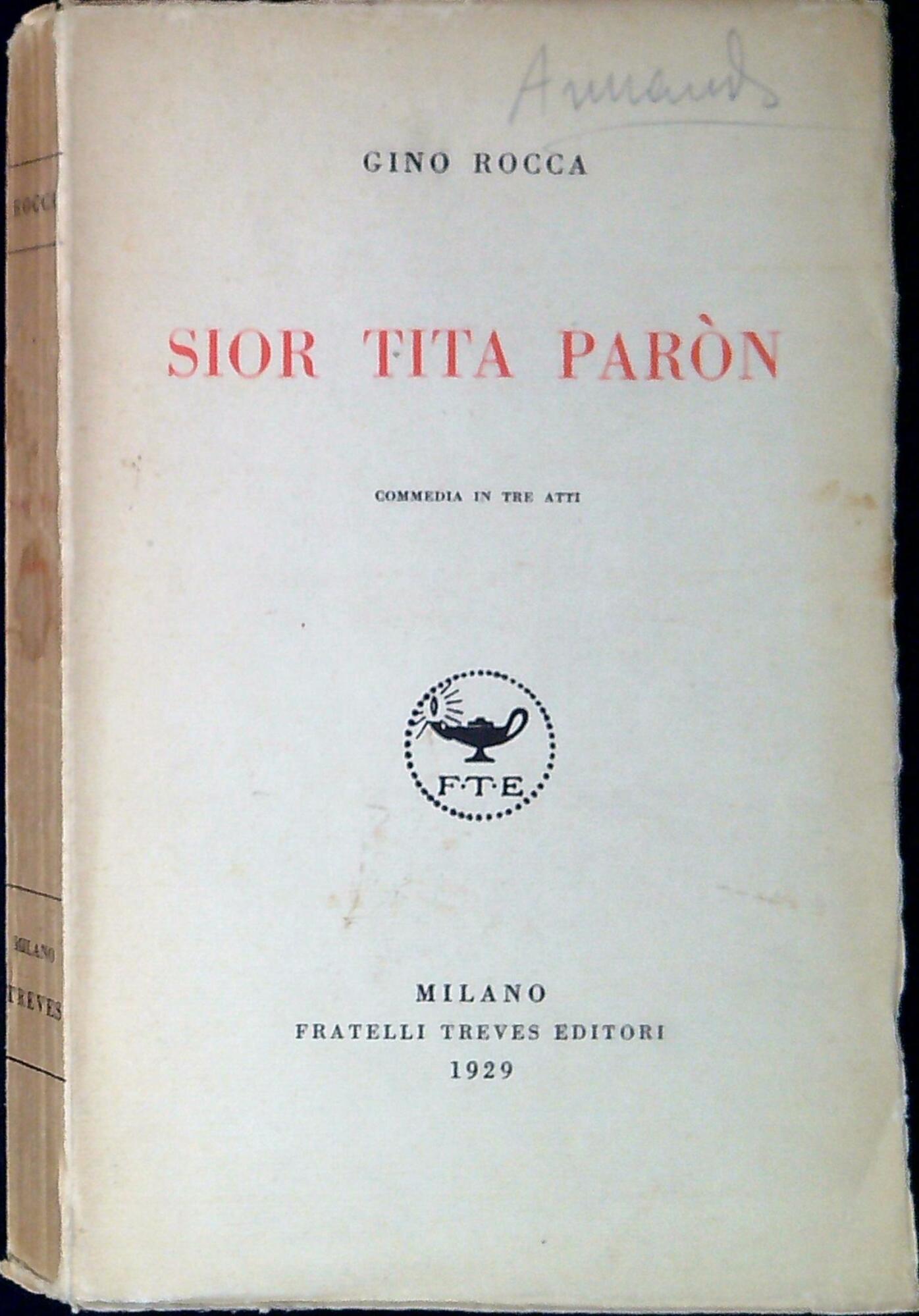 Sior Tita paròn : commedia in tre atti