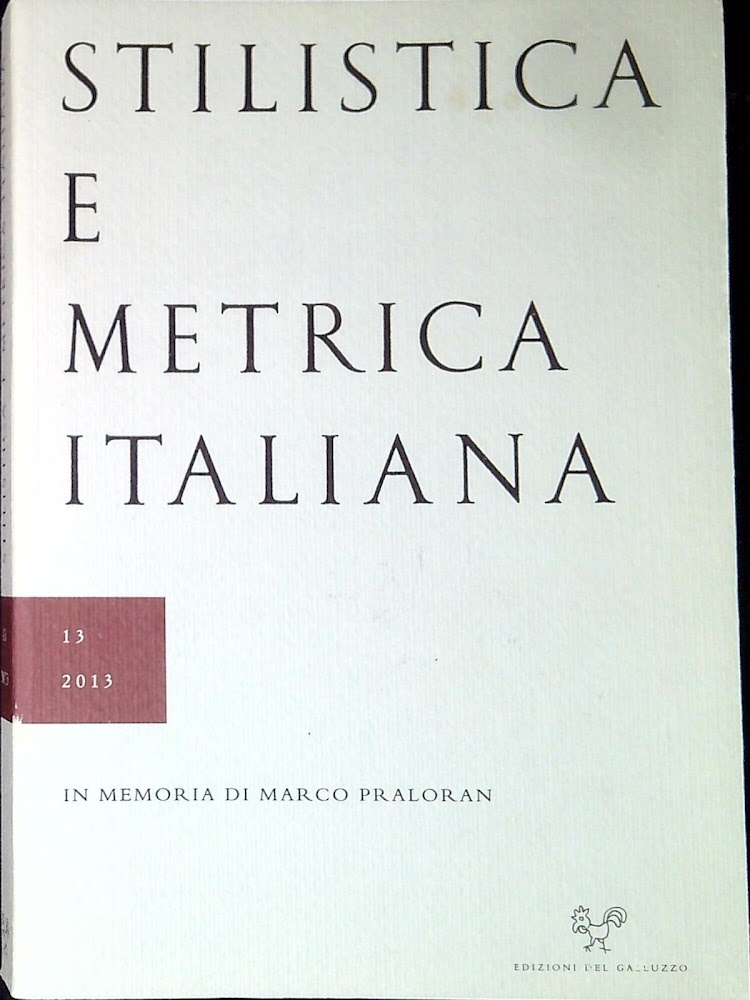 Stilistica e metrica italiana n.13 2013