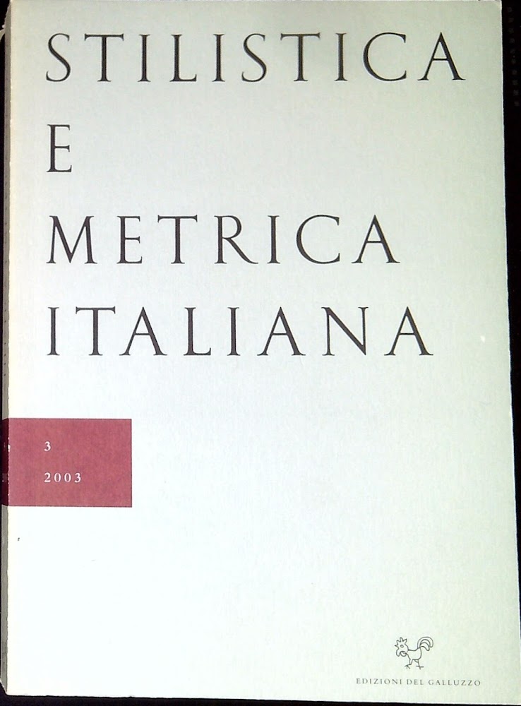 Stilistica e metrica italiana n.3 2003