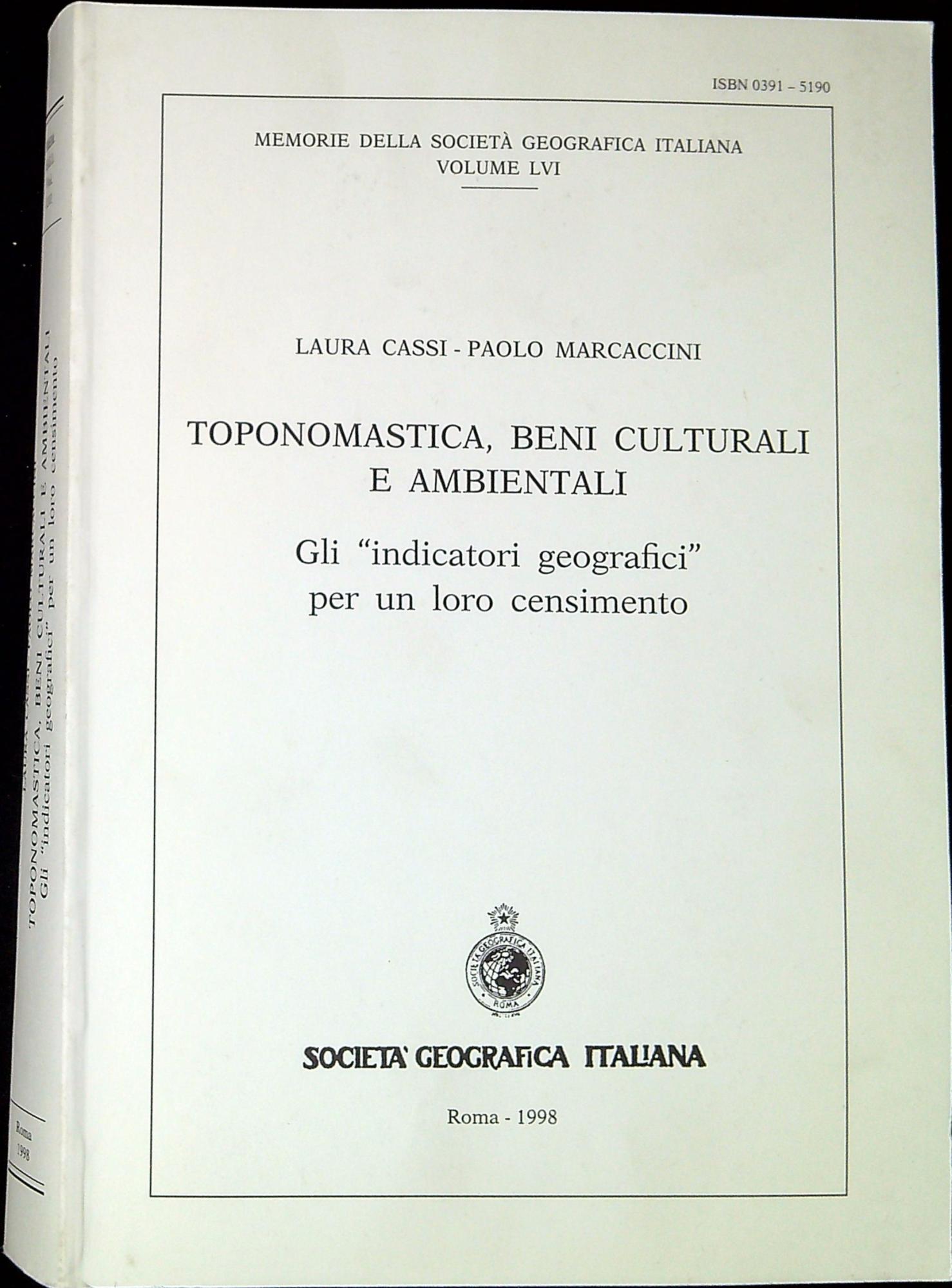 Toponomastica, beni culturali e ambientali : gli 'indicatori geografici' per …