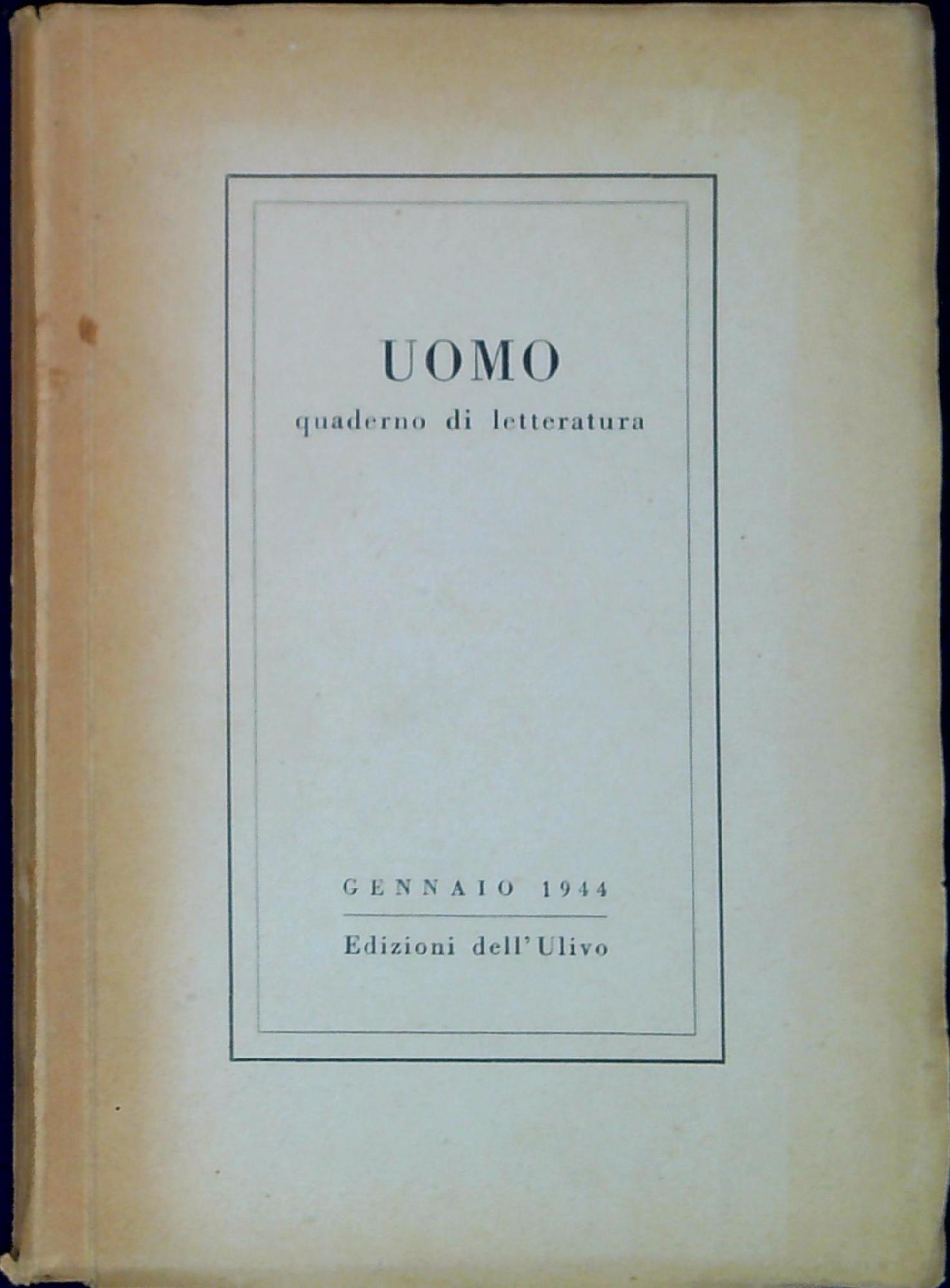 Uomo : quaderno di letteratura