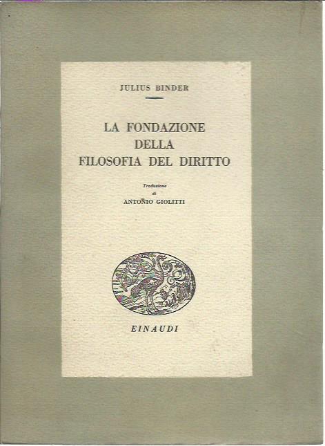 La fondazione della filosofia del diritto.