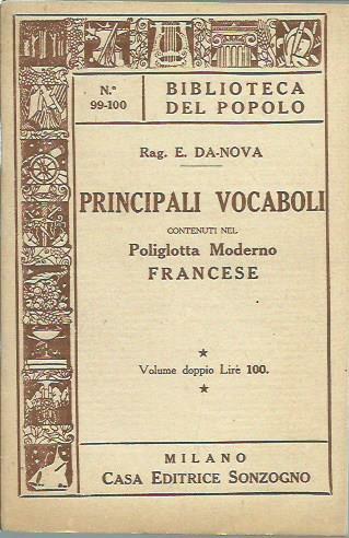 Principali vocaboli contenuti nel Poliglotta moderno francese