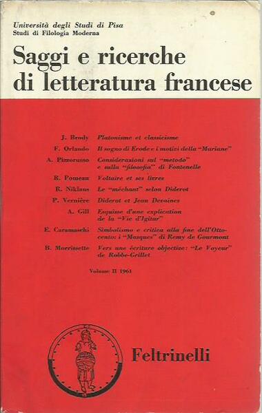 Saggi e ricerche di letteratura francese Vol. II 1961
