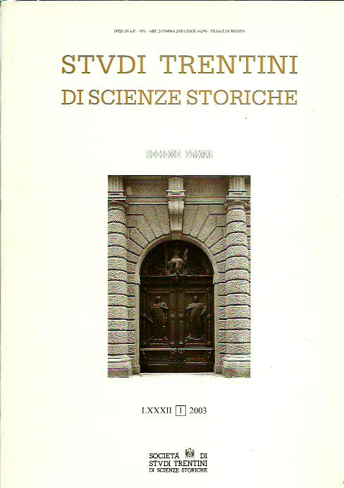 Studi trentini di scienze storiche - Sezione PRIMA