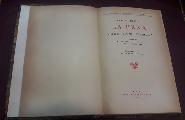 LA PENA.: Origine- scopo-psicologia.