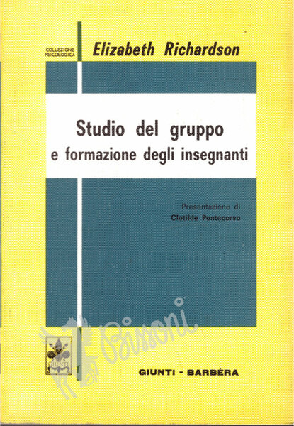 STUDIO DEL GRUPPO E FORMAZIONE DEGLI INSEGNANTI