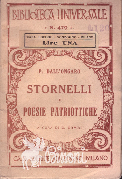 STORNELLI E POESIE PATRIOTTICHE (A CURA DI C. COMBI)