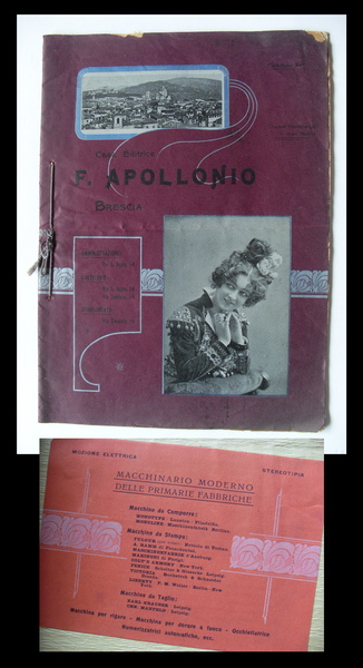 *Casa Editrice F. Apollonio Brescia. Cliche stampati con macchina Fulgur …