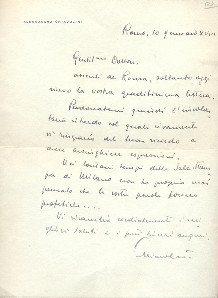 Alessandro Chiavolini (1889 - 1958). Redattore del Popolo d'Italia. Segretario …