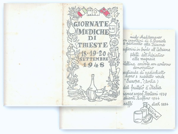 Giornate mediche di Trieste 18, 19, 20 Settembre 1948. Menù.