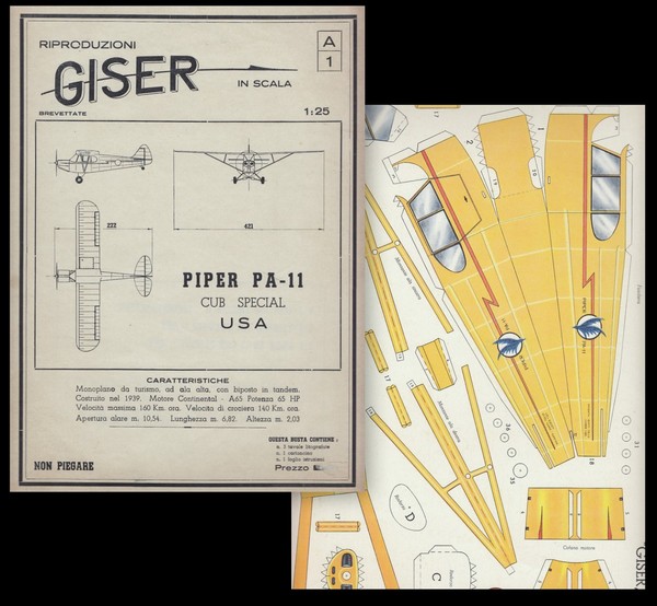 Riproduzioni Giser in scala 1:25. Piper PA - 11 Cub …