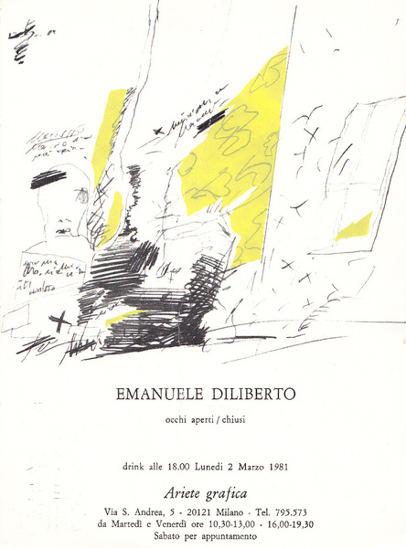 Emanuele Diliberto. Occhi aperti, chiusi. Galleria dell'Ariete Grafica Milano, 2 …