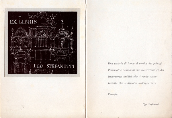 Ugo Stefanutti. (Venezia 1924, 2004). Scrittore, poeta e scienziato. Biglietto …