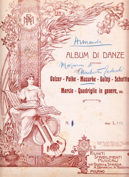 Armanda. Mazurca elegante di Umberto Tedeschi. Spartito firmato da Umberto …