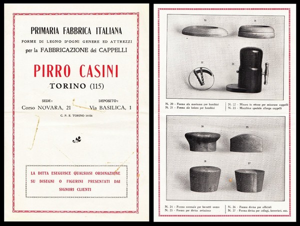 Pirro Casini Torino. Forme di legno d'ogni genere e attrezzi …