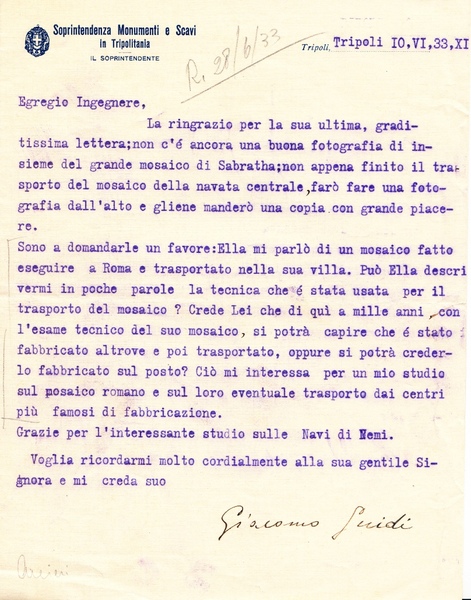 Giacomo Guidi. (Roma 1884 - Tripoli 1936). Professore universitario, archeologo …
