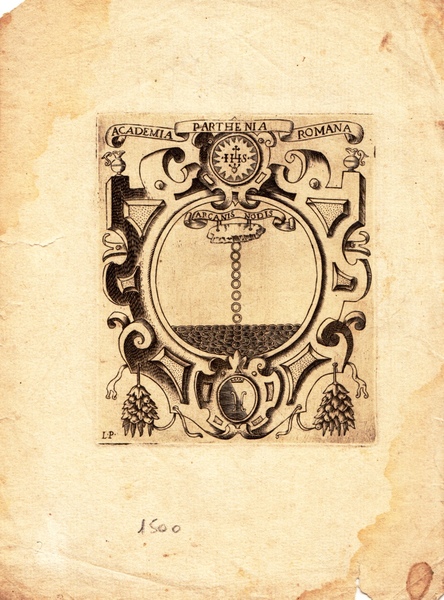 Incisione originale dell'Academia Parthenia Romana di L. P. Accademia Romana …