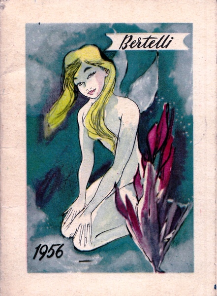 Calendarietto Bertelli Milano 1956 illustrato da Franz Marangolo. Calendario.