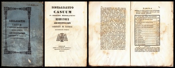 *Declaratio casuum in dioecesi mediolanensi reservatorum archiepicopi Cardinalis De Gaisruck.