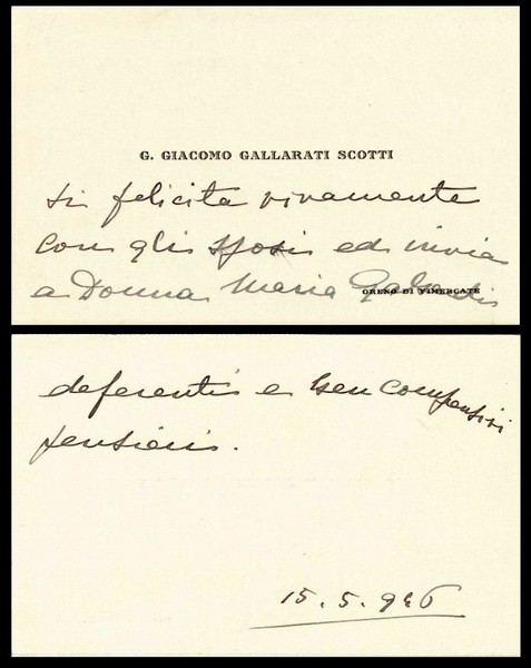 *Don Gian Giacomo Gallarati Scotti dei Principi di Molfetta (Vimercate, …
