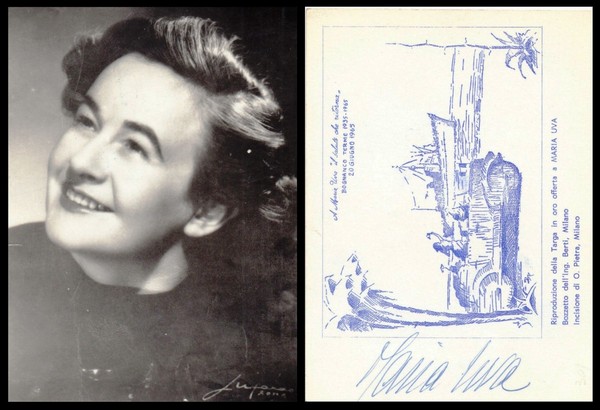 Maria Uva. (1906 – Meldola, 2003). Patriota italiana. Fotografia firmata …