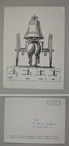 Invito Mostra MAX ERNST "La ballade du soldat" 1983. Alberto …