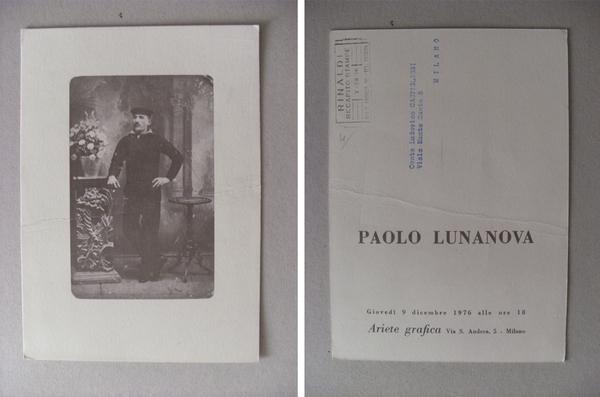 Invito mostra PAOLO LUNANOVA - Ariete grafica MILANO 1976