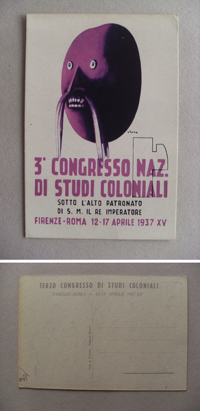 Cartolina / postcard 3°Congresso Nazionale di Studi Coloniali Firenze - …