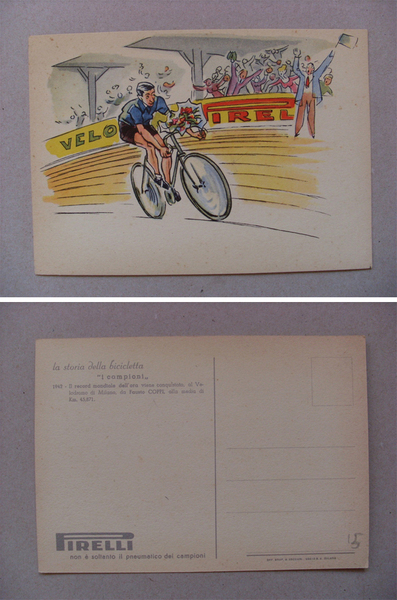 Cartolina "La storia della bicicletta I CAMPIONI - 1942 FAUSTO …